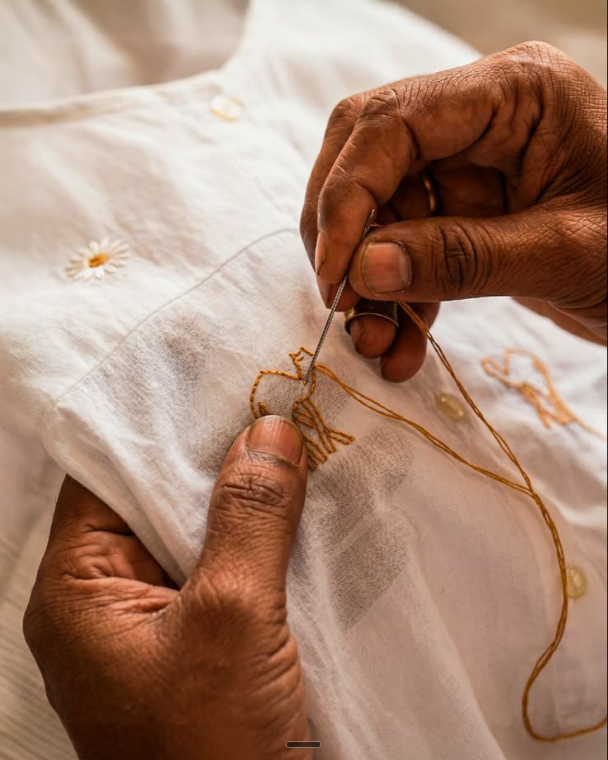 Hand embroidery in progress